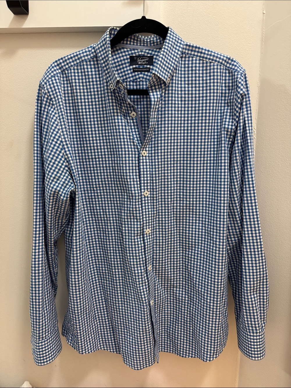 Penguin Blue Gingham Button-Down Shirt - Men's